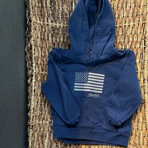 Polo Blue Hoodie with Flag Design